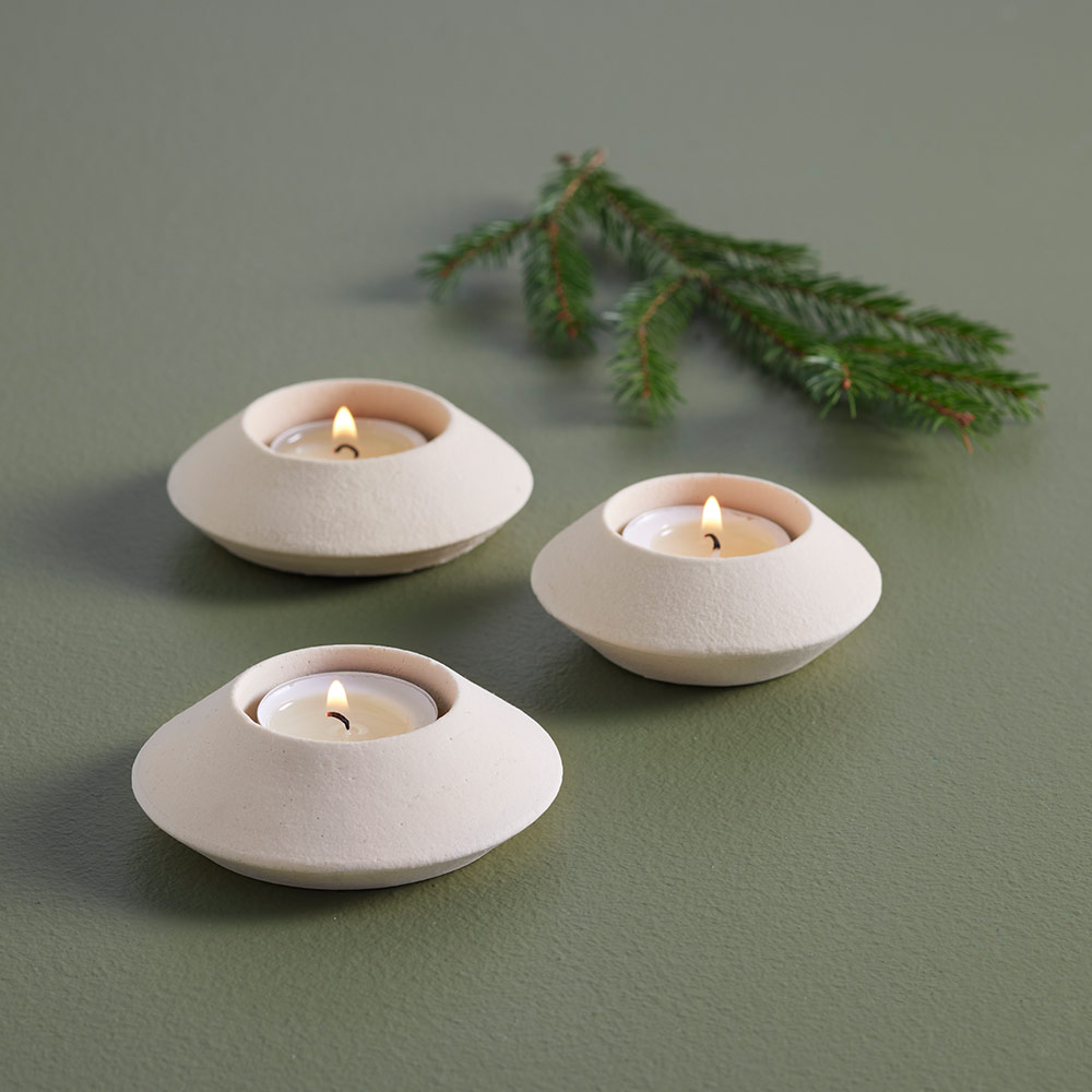 Telysestaker, 3 pk - Beige