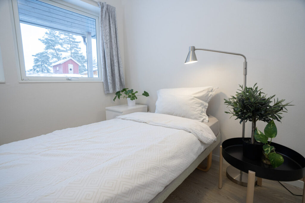 En av leilighetene p&aring; Origosenteret, soverom